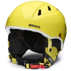 BRIKO IT KODIAKINO 2.0 - Helmets - Helmet - Kid Unisex - SHINY STARSHIP YELLOW-WHITE-ANIMAL
